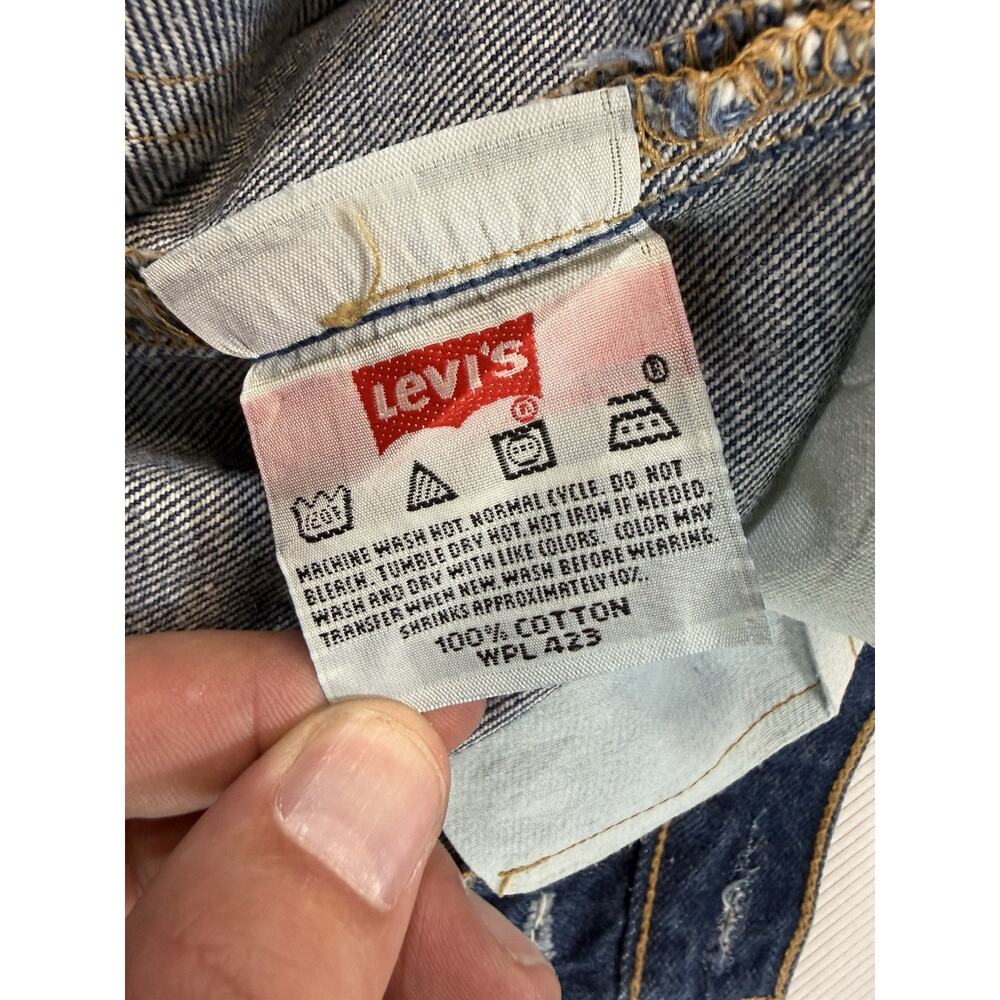 Vintage Levis 501 Jeans 46x32 Button Fly Straight Leg Classic Blue Denim - Picture 8 of 10